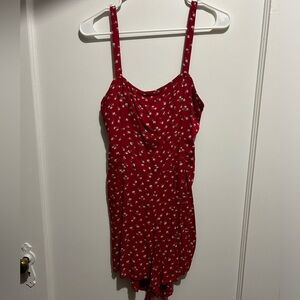 Red Floral Romper